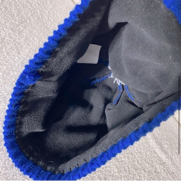 5/$25 Bula Blue White Jacquard Knit Big White Toque Beanie With Pom Pom - Picture 5 of 8